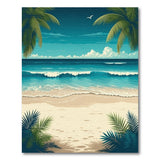 ODIKA Tropical Beach Washable Rug - Coastal Ocean Scene Low Pile Non-Slip Area Carpet