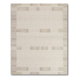 Beige Geometric Block Woven Area Rug