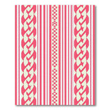 Vibrant Pink Striped Rug with Braided Motifs