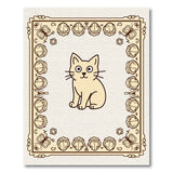 Charming Cartoon Cat Beige Area Rug