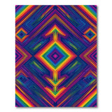 Rainbow Neon Geometric Area Rug