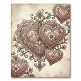 Vintage Lace Pink Heart Mandala Rug