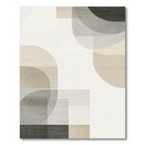 Layered Neutral Geometric Abstract Area Rug