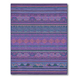 Vibrant Purple Teal Geometric Tribal Area Rug