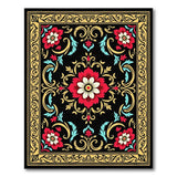 Ornate Black Gold Floral Vintage Area Rug