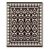 Black and White Intricate Black White Heritage Tribal Rug