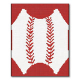 Red Stitched Baseball Area Rug