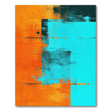 Multi-color and Patterns Vibrant Orange Teal Geometric Abstract Area Rug