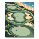 Coastal Golf Course Aerial Greens Area Rug