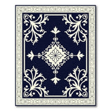 Traditional Persian Blue and Teal Navy Blue Traditional Persian Floral Rug