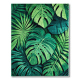 Lush Monstera Palm Leaf Green Area Rug