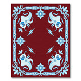 Maroon Winged Mythical Creatures Area Rug