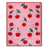 Whimsical Pink Cherry Fruit Rug