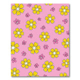 Playful Pink Yellow Floral Area Rug