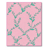 Pink Green Vine Leaf Art Deco Area Rug