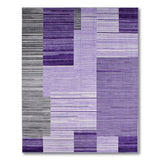 Purple Purple Gray Geometric Striped Area Rug