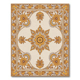 Gold and Silver Ornate Gold Mandala Persian Area Rug