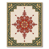 Ornate Red Starburst Medallion Area Rug