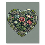 Ornate Floral Heart Vintage Area Rug