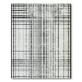 Distressed Black White Plaid No. 8 Area Rug