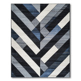 Blue and Teal Modern Geometric Blue Grey Area Rug