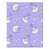 Purple Sleepy Cat Crescent Moon Kids Rug