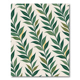 Lush Green Leaves on Cream Area Rug