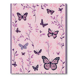 Pink Butterfly Vine Floral Rug
