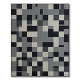Grey Geometric Modern Geometric Grey Block Area Rug
