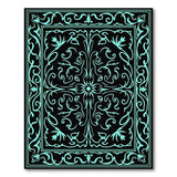 Teal Ornate Medallion Persian Area Rug