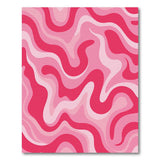 ODIKA Pink Wavy Retro Groovy Washable Low Pile Area Rug