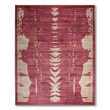 Bold Red Ivory Geometric Abstract Area Rug