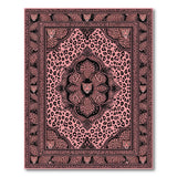 Pink Leopard Mandala Boho Area Rug