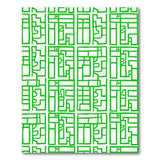 Green Vibrant Green Geometric Maze Area Rug