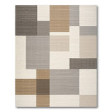 Modern Grey Beige Geometric Block Area Rug