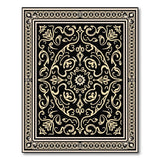 Ornate Black and Gold Persian Area Rug
