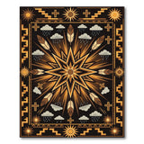 Golden Sunburst Southwestern Rug