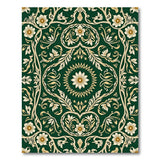 Emerald Traditional Persian Emerald Green Persian Floral Medallion Rug
