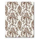 Elegant Brown Tan Floral Damask Area Rug