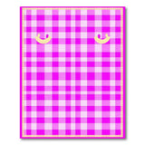 Pink Gingham Smiley Face Kids Rug