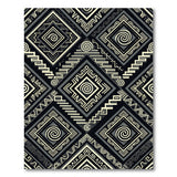 Tribal Geometric Black White Area Rug