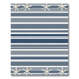 Navy Striped Coastal Starfish Area Rug