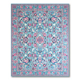 Blue and Teal Persian Floral Area Rug