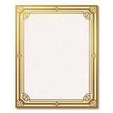 Gold and Silver Ornate Gold Art Deco Border Area Rug