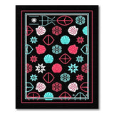 Vibrant Geometric Shells Stars Snowflake Rug