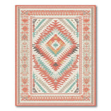 Red Southwestern Geometric Red Area Rug