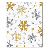 ODIKA Washable Gold and Silver Snowflake Holiday Area Rug - Low Pile Non-Slip Carpet