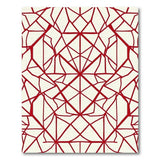 Geometric Modern Red Geometric Lattice Area Rug