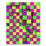 Neon 3D Cube Checkerboard Area Rug