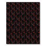 Spooky Black Cat Bat Silhouette Area Rug